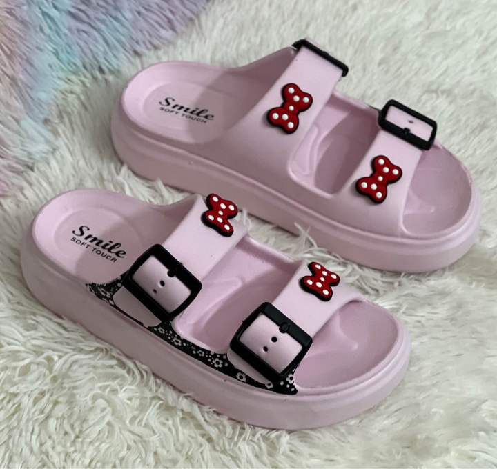 New EVA Soft Rubber Lightweight & Comfortable Buckle Sandals with Cute Charms for Girls & Womens