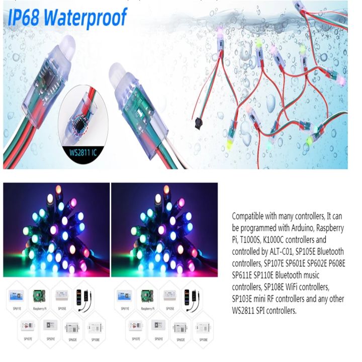 50pcs/lot%2012mm%20DC5V%2012V%20addressable%20Led%20module%20WS2811%20IC%20Digital%20Waterproof%20LED%20Pixel%20Light%20For%20letter%20display%20Lamp%20string%20-%20Image%203