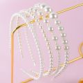 4-Piece Set of Fashionable and Simple Ultra-Fairy Pearl Headbands, Versatile Hair Accessories for Women, Suitable for Daily Casual Wear and Formal Attire.