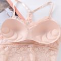 Women Bralette French Style Lace Bra Girls Triangle Cup Lingerie Deep V Bras Wireless Underwear Soft Thin Seamless Push Up Bra. 