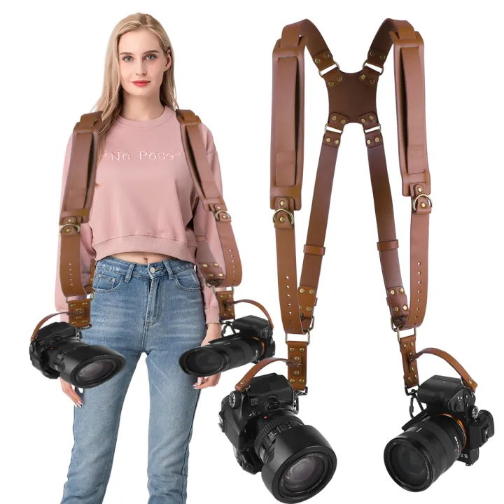 Universal%20Dual%20Camera%20Strap%20Double%20Camera%20Harness%20Adjustable%20Leather%20Camera%20Straps%20Universal%20Camera%20Shoulder%20Strap%20for%20DSLR/SLR%20-%20Image%202