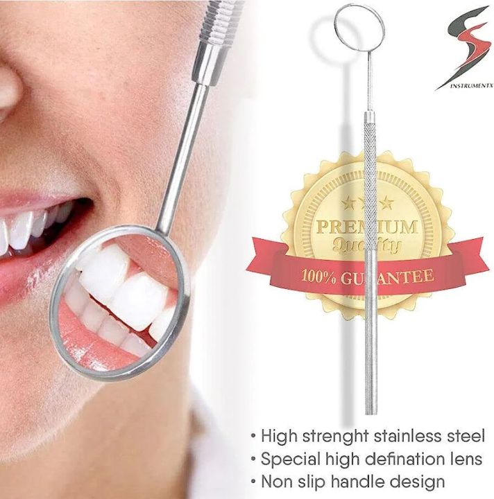 Tooth Dental Mirror for Mouth - Dentist Mirror Tool with Stainless Steel Handle - Oral Teeth Inspection Mirror - Dental Instruments (1)