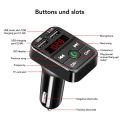 FM Transmitter Bluetooth Car 3.1A Dual USB Port+Type-C Wireless Call Handsfree Aux Modulator ﻿ Audio Radio Charge MP3 Playe A1W8. 