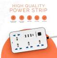 Smart Universal Extension Board 4 Power Socket + 3 USB Plug + 1 Type C Plug For Mobile Charging Ports With 3 Meter Heavy Duty Copper Wire Multicolor. 
