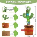 Dancing Cactus Talking Toy Kids  Children Plush Electronic Toys Baby Singing Wriggle Voice Recording Repeats What You Say LED Lights Toddler Educational Funny Gift. 