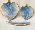 Pack Of 3 Melamine Leaf Try Double Glazed Quality Products Serving For Salad furite etc. 