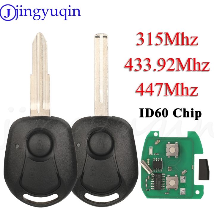 JYQ 2 Buttons Remote Head Car Key 315Mhz 433.92Mhz 447 MHZ 4D60 Chip For Ssangyong Actyon Kyron Actio Rexton Aoto Fob Control