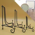 1pc Black Iron DIY Craft Bracket Book Holder Photo Pedestal Bowl Picture Frame Plate Rack Display Stand Easel Storage Holders. 