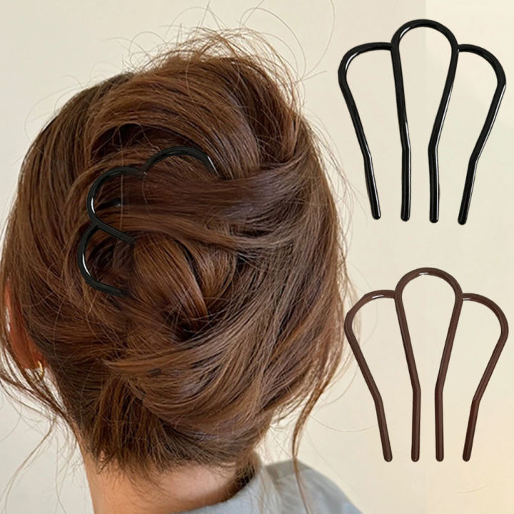 Korean Acrylic Hair Sticks Hair Comb Women Hairpins Elegant Hair Clip U-Shape Hair Forks Girls Hair Accessories Hairpin Headwear