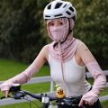 Summer Anti-UV Sunscreen Hat With Mask Shawl Breathable Ice Silk Pullover Cap Head Wrap Unisex Beach Cap For Outdoor Sports.