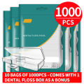 1000/500/300/100PCS - Smooth Floss Stick, Comes with Convenient Floss Box, Essential interdental cleaning tool for home travel a.