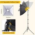 Softbox Lighting Kit, Photography Studio Light with  Reflector and 3 Colors Temperature 45W Bulb with Remote, Professional Photo Studio Equipment for Portrait Video. 