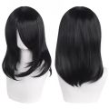 QQXCAIW High Quality 40cm Medium Cosplay Wig With Bang Black Blond Pink Red Blue Purple Heat Resistant Synthetic Hair Wigs. 
