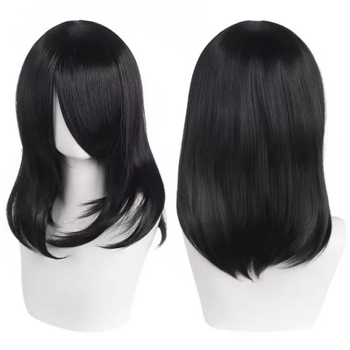 QQXCAIW%20High%20Quality%2040cm%20Medium%20Cosplay%20Wig%20With%20Bang%20Black%20Blond%20Pink%20Red%20Blue%20Purple%20Heat%20Resistant%20Synthetic%20Hair%20Wigs%20-%20Image%205