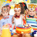 12pcs/set Jungle Animal Paper Hats Safari Party Decor Happy Birthday Party Decorations Kids Jungle Wild One Baby Shower. 