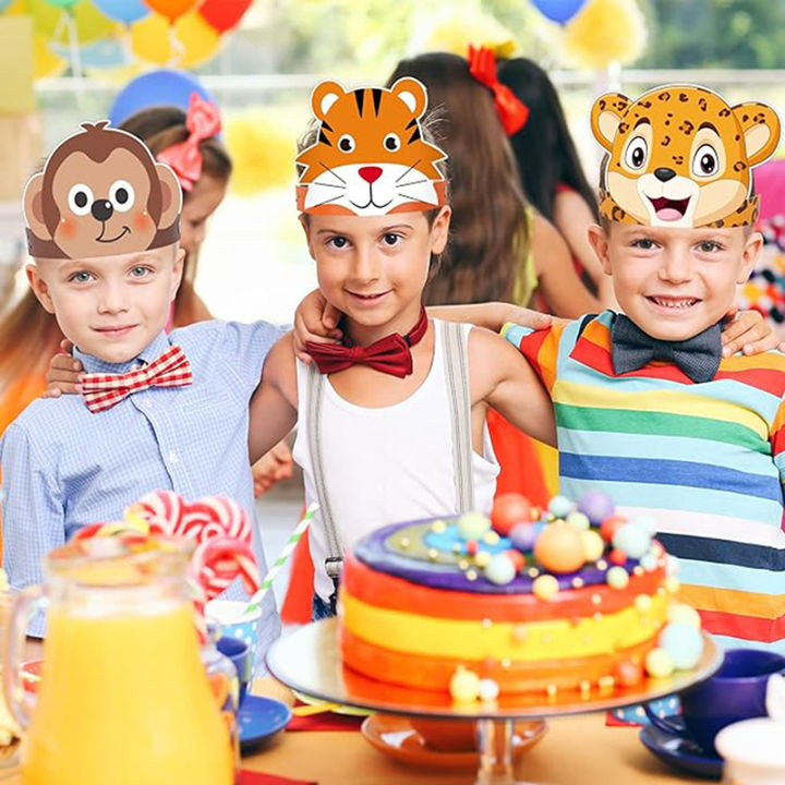12pcs/set%20Jungle%20Animal%20Paper%20Hats%20Safari%20Party%20Decor%20Happy%20Birthday%20Party%20Decorations%20Kids%20Jungle%20Wild%20One%20Baby%20Shower%20-%20Image%204
