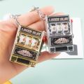 Simple Fashion Trend Keychain Toy Fruit Machine Slot Machine Keychain Personalized Creative Car Pendant Key Ring GiftAccessories. 