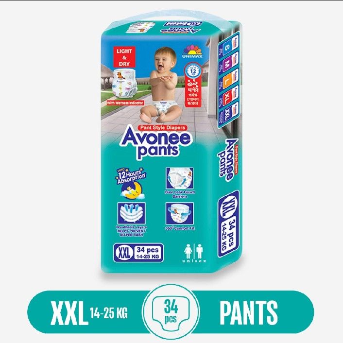 Avonee Baby Daipers XXL(14-25kg) 34 pieces