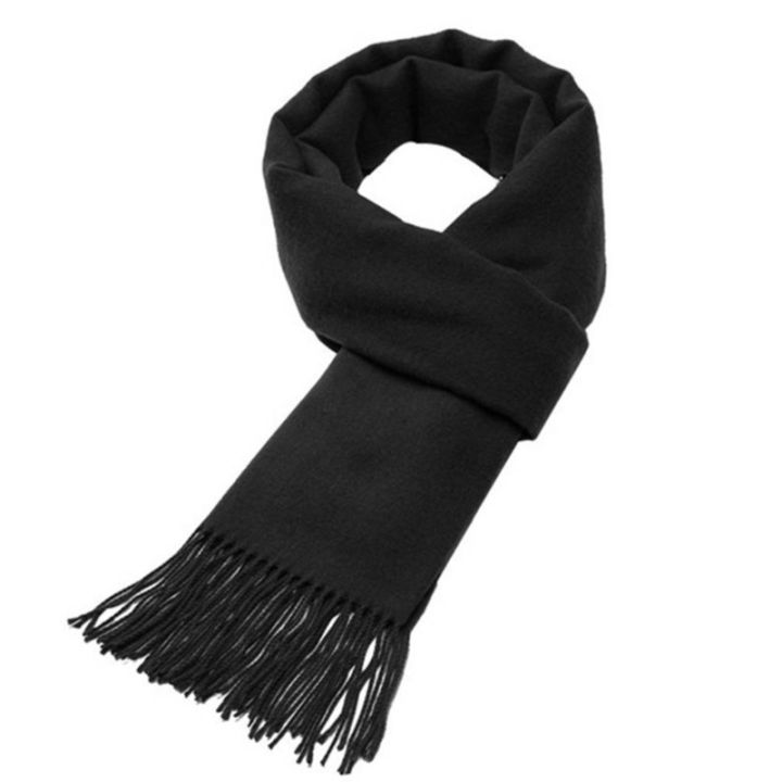 33*174cm%20Autumn%20And%20Winter%20Solid%20Color%20Imitation%20Cashmere%20Scarf%20Monochrome%20Thickened%20Long%20Men%20And%20Women%20Tassel%20Shawl%20Warm%20Scarf%20-%20Image%204
