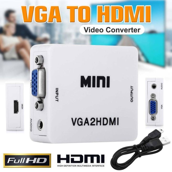 GRWIBEOU 1080P VGA 2 Adattatore Audio HDMI Connettore VGA2HDMI Convertore Mini VGA A HDMI Con Audio Per PC Portatile A Proiettore HDTV - Foto 10