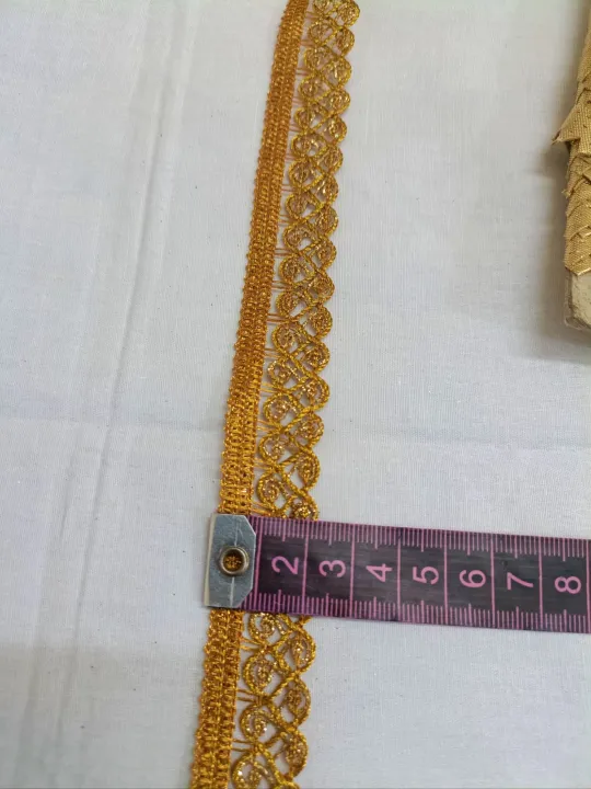 2cm%205%20Goj%20Golden%20gotta%20lace%20trims%20Dress%20Embroidery%20Applique%20Cotton%20Trimming%20Sewing%20Stationary%20&%20Crafts%20-%20Image%206