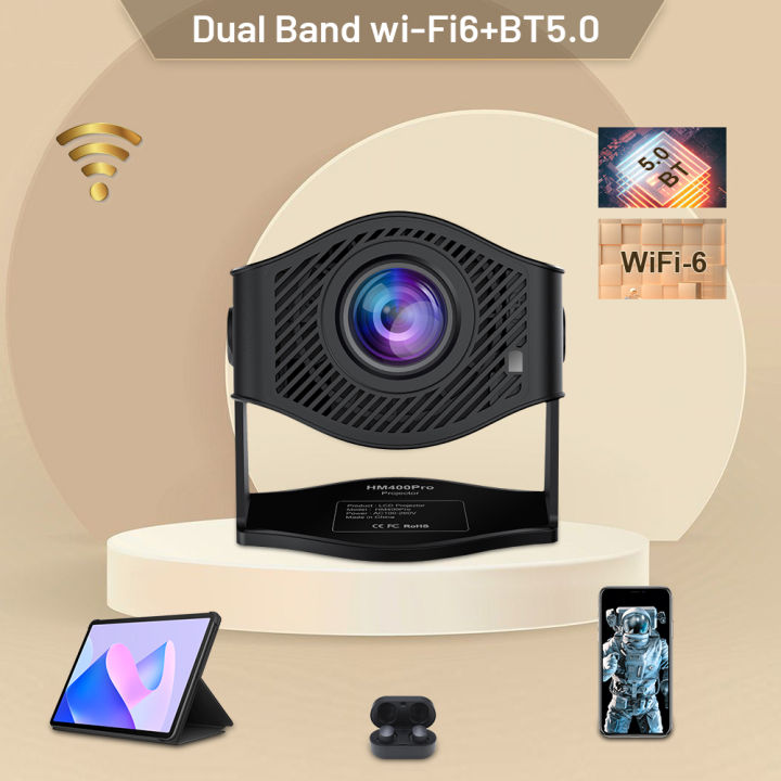 Android%2011%20HM400%20Pro%20Projector%20Light%20Source%20LED%20Display%20Large%20Screen%20Dual%20Wi-Fi6%20BT5.2%20720P%20Portable%20Cinema%20Projector%20Upgraded%20-%20Image%203
