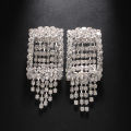 Stonefans Exaggerated Geometric Tassel Earrings for Women Luxury Rhinestone Earrings Dressing Ball Party Jewelry Accessories.