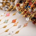 0.5 Meter 1 Meter Stainless Steel Irregular Stone Beaded Chain for DIY Boho Necklaces Handmade Bracelets Jewelry Making Supplies. 