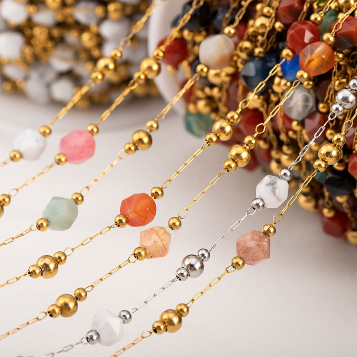 0.5%20Meter%201%20Meter%20Stainless%20Steel%20Irregular%20Stone%20Beaded%20Chain%20for%20DIY%20Boho%20Necklaces%20Handmade%20Bracelets%20Jewelry%20Making%20Supplies%20-%20Image%202