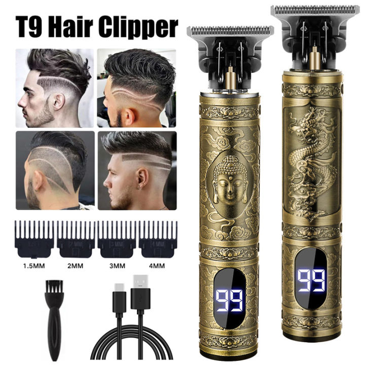 Electric Hair Trimmer Vintage Cordless Beard Clipper USB Charging Hair