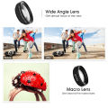 2 Functions Mobile Phone Lens 0.45X Wide Angle Len & 12.5X Macro HD Camera Lens Universal for iPhone Android Phone. 