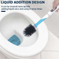 Detergent Refillable Toilet Brush Wall-Mounted Long Handle Silicone TPR Brush for Corner Cleaning Tools Bathroom Accessories. 