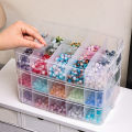 3-Layer Transparent Storage Box, Stackable Storage Box, Portable Craft Bead Plastic Box, Jewelry Storage Box, Storage Tray. 