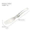 Tiartisan Titanium Foldable Cutlery (Stainless Steel Handle) Portable Outdoor Camping Tableware Hiking Folding Fork Spoon Knife.