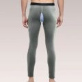 Open-crotch thermal pants men thin leggings middle-aged old long Johns autumn winter tight inner threaded pants men's cotton pan.