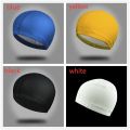 2025 New Waterproof PU Fabric Protect Ears Solid Color Waterproof Adults/kids Swimming Caps Swim Pool Hat PU Fabric Protect Ears. 
