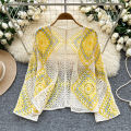 Pastel Granny Square Crochet Cardigan Sheer Open Front Knit Shrug Top Women Summer Beach Bikini Cover Up Boho Vacation Outfit. 