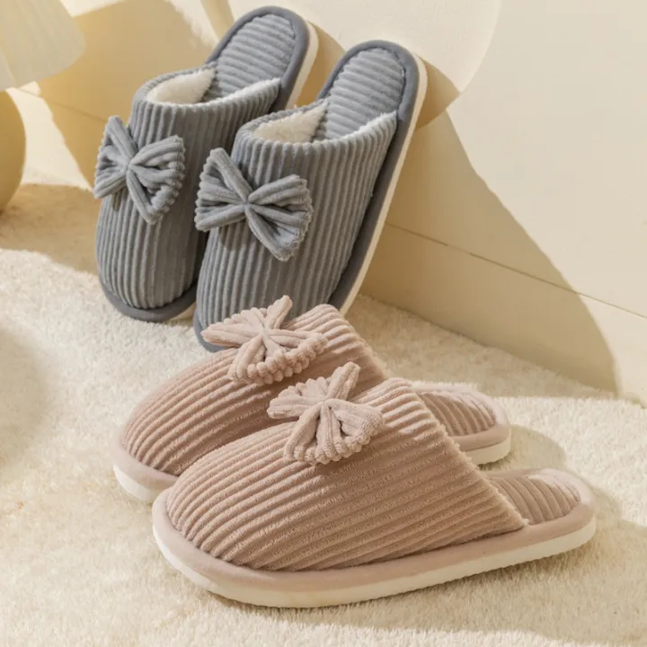 Fashion%20Women's%20Bow%20Slippers%20Fall/Winter%20Indoor%20Bedroom%20Floor%20Lightweight%20and%20Comfortable&Soft%20Warm%20Slippers%20for%20Home%20-%20Image%204