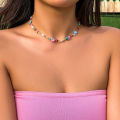 Salircon Boho Multicolor Handwoven Seed Beads Beaded Flower Choker Trend Y2K Imitation Pearl Collar Necklace Women Party Jewelry.