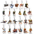Creative Italian Brainrot Animals Keychains Funny Sigma Skibidi Rizz Cat Silly Meme Keyrings Fans Gifts 2D Flat Acrylic. 