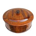 Handcrafted Wooden Hot Pot for Bread – Elegant Insulated Roti Box with Lid for Warm & Fresh Bread. 