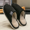 Household Indoor Men's Slippers Autumn and Winter Home Floor for Guests Lightweight Quiet Non-slip Suede Fabric Couple's Shoes. 