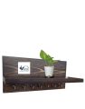 wood Key Holder With 1 Shulf & 7 Hooks. 