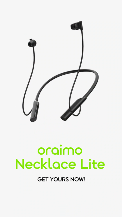 oraimo Necklace Lite (OEB-311) Call Vibration Wireless Earphones light gold/ sage green/ mysterious blue/ Black
