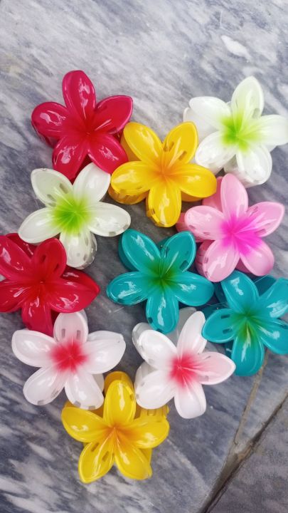Flower Hair Clips For Girls Stylish Korean | Fancy Hair Claw Clips For Girls Korean |Korean Flower Gradient Egg Large Candy Colour Hair Claw Clips Catchers For Girls