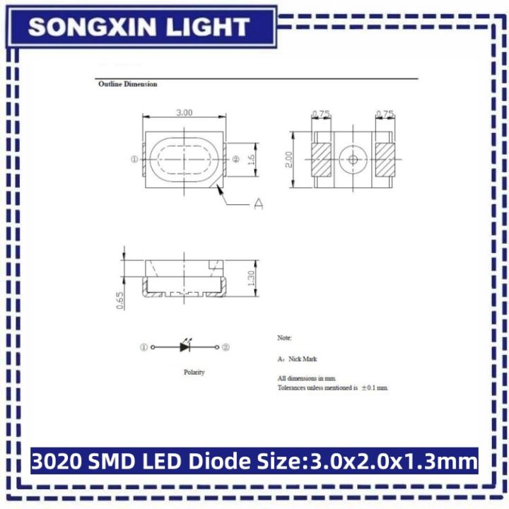 100PCS%203020%20SMD%20LED%20light-emitting%20diode%20smd%20Red%20Yellow%20Blue%20Green%20White%20Warm%20Pink%20Orange%20cold%203.0*2.0*1.3MM%20super%20bright%20-%20Image%203