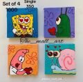 Mini cute canvas painting for gift . 