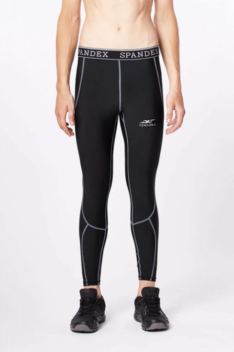Spandex%20compression%20pants%20Black/Grey%20stitch%20length%20lp002%20-%20Image%202
