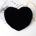 Simple Styles Plush Heart-shaped Handbags Women Handbag Diagonal Crossbody Bag Peach Heart Versatile Fashion Wallet. 
