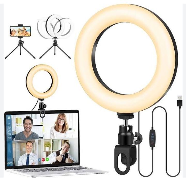 SELFIE RING LIGHT WITH STAND FOR LAPTOP 3 COLOR MODES 360 ADJUSTABLE USB POWERED 10 LEVELS BRIGHTNESS 6.3 INCH RING LIGHT MODEL M16 COLOR TEMPERATURE 2700-7000K DC 5V GERTONG 6 SELFIE RING LIGHT